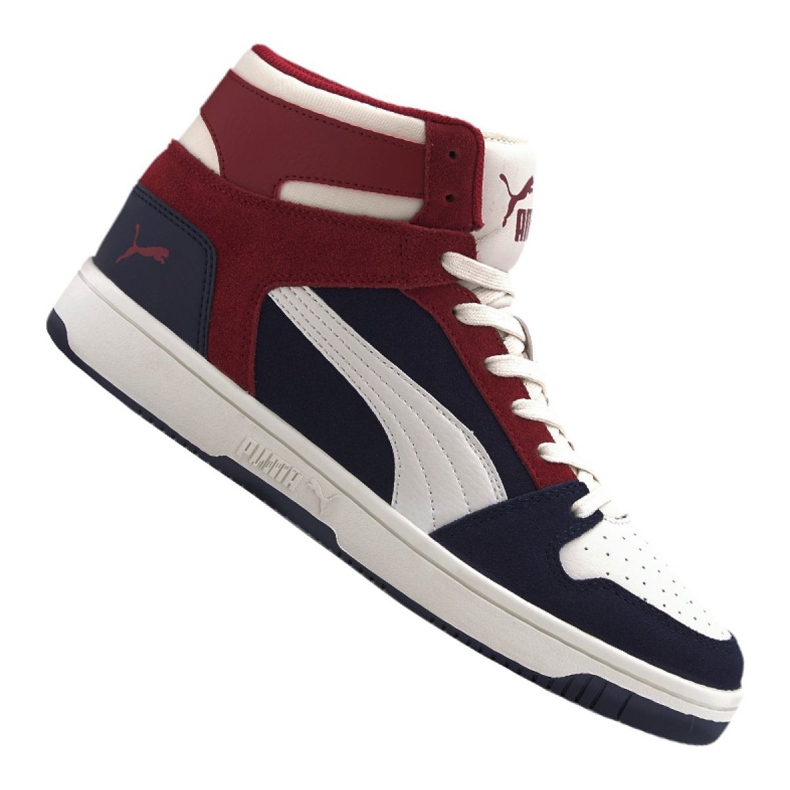 Puma Rebound LayUp Sd M 370219-04 blanche le noir rouge multicolore