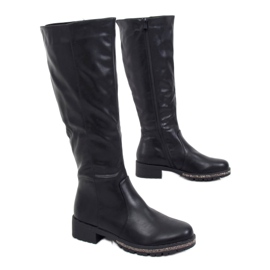 Bottes cavalières femme noires SG-501 Noir le noir