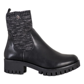 M.Daszyński Bottes à enfiler sur la plate-forme le noir