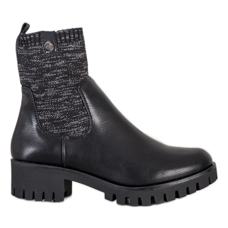 M.Daszyński Bottes à enfiler sur la plate-forme le noir
