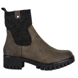 M.Daszyński Bottes à enfiler sur la plate-forme vert