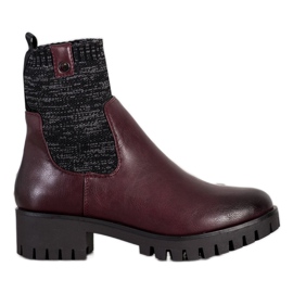 M.Daszyński Bottes à enfiler sur la plate-forme rouge