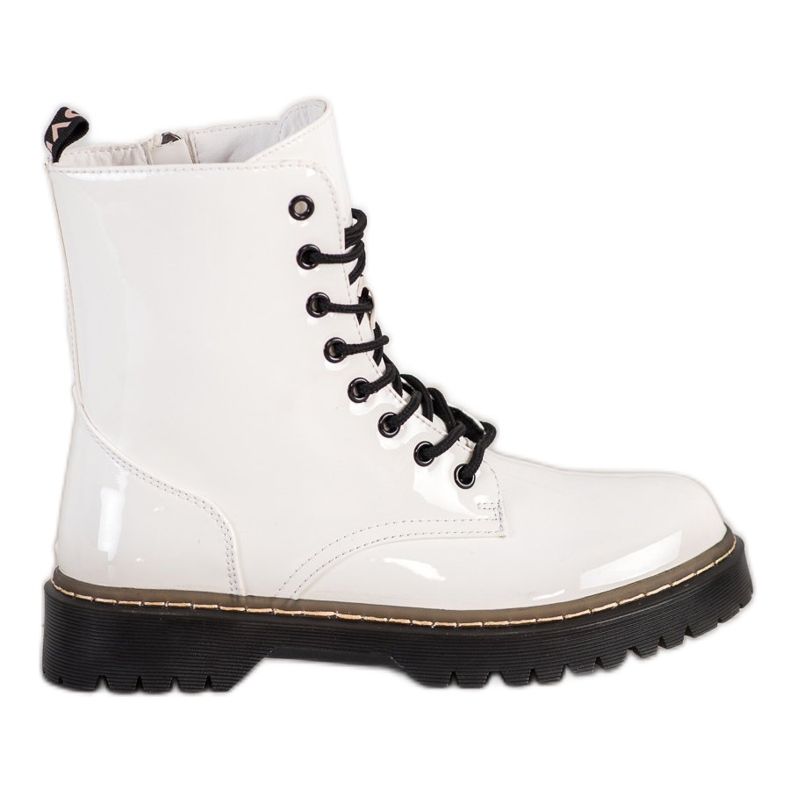 SHELOVET Trappeurs Blanc Laqué blanche