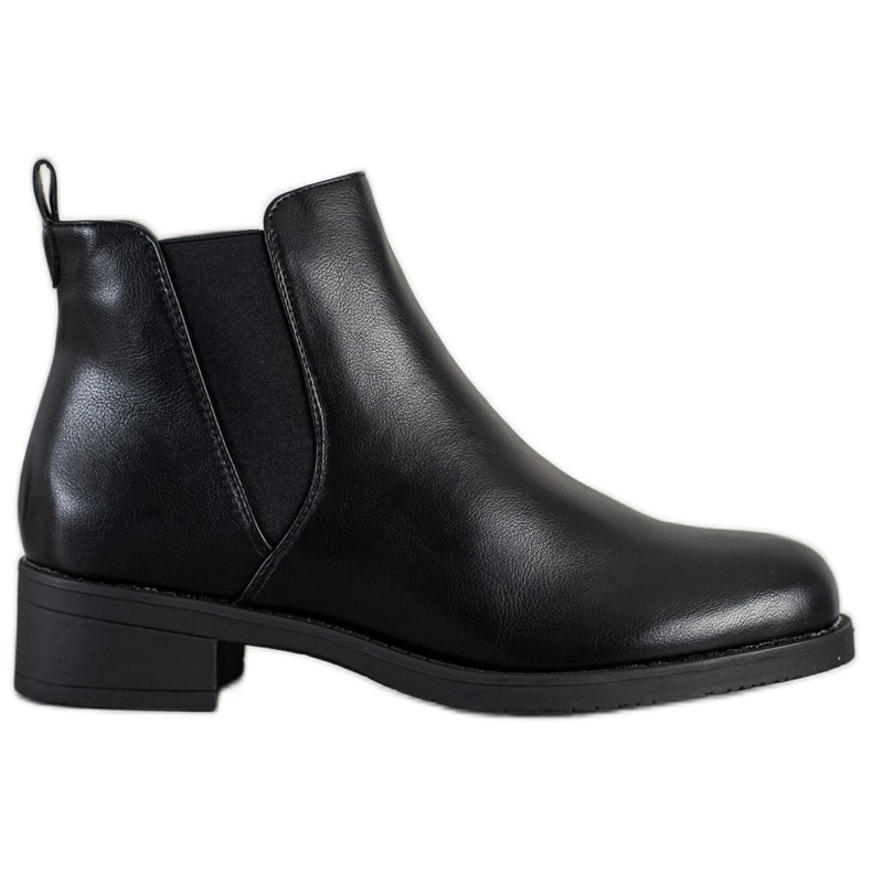 Ideal Shoes Bottines Chelsea en cuir écologique le noir Ideal Shoes Bottines Chelsea en cuir écologique le noir