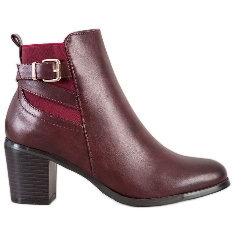 Ideal Shoes Bottes décontractées bordeaux rouge Ideal Shoes Bottes décontractées bordeaux rouge