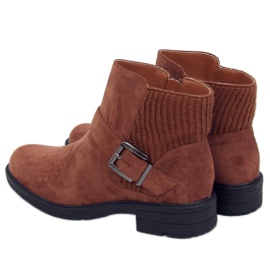 Marron Bottines femme marron E2210 Camel brun