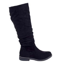 Bottines en daim noir 1268J16 Noir le noir