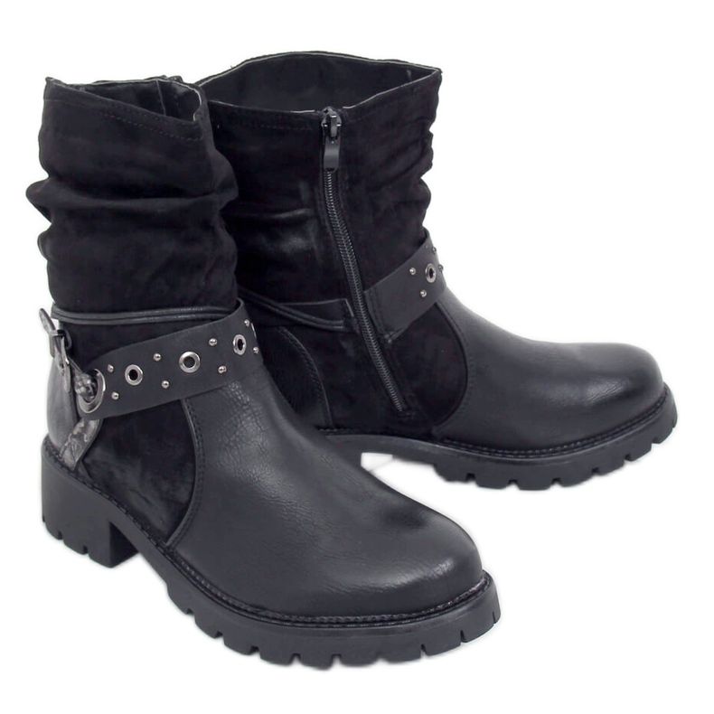 Noir 4514 Bottes noires sur le protecteur le noir Noir 4514 Bottes noires sur le protecteur le noir