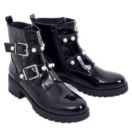 Noir DA61P Boots laquées Noir Vernis le noir