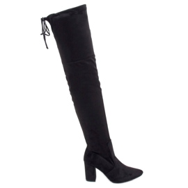Bottines noires à talons LH57-1 Noir le noir