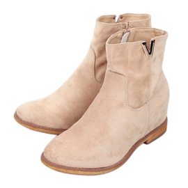 Boots sur un coin beige caché ZT1013 Gris