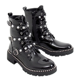 Boots laquées noires NC1023 Noir