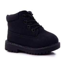 FRROCK Bottes de trappeurs pour enfants noires Dexter