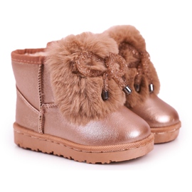 Bottes De Neige Enfant Avec Fourrure Or Rose Aurora doré