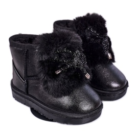 Bottes De Neige Enfant Avec Fourrure Noir Aurora le noir