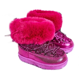 Bottes de neige pour enfants avec fourrure Fuchsia Nicola rose