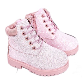 Bottes chaudes en brocart pour enfants Trappers Pink Mermaid rose