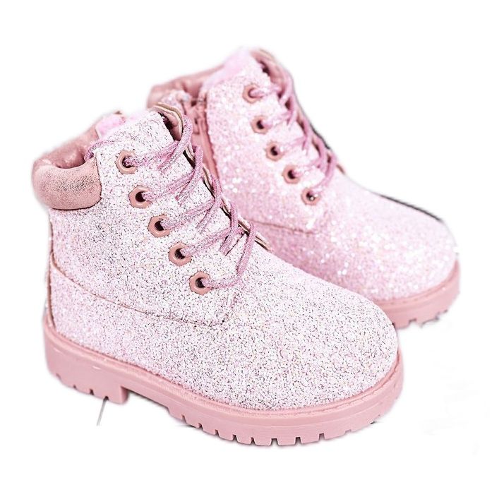 Bottes Chaudes Brocart Enfant Trappeurs Sirène Rose