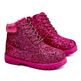 Bottes chaudes en brocart pour enfants Trappers Fuchsia Mermaid rose