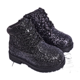 Bottes Chaudes Brocart Enfant Trappeurs Sirène Noire le noir