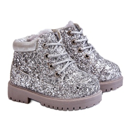 Bottes Chaudes Brocart Enfants Trappeurs Silver Mermaid argent