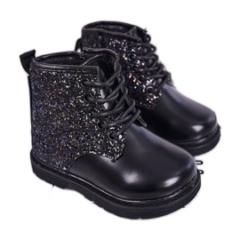 Bottes chaudes en brocart pour enfants Trappers Black Ariel noir