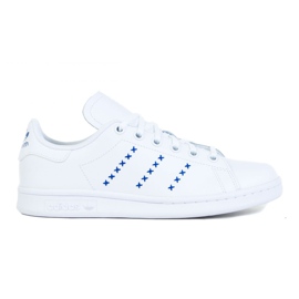 Chaussures Adidas Stan Smith Jr EG6496 blanche le noir Chaussures Adidas Stan Smith Jr EG6496 blanche le noir