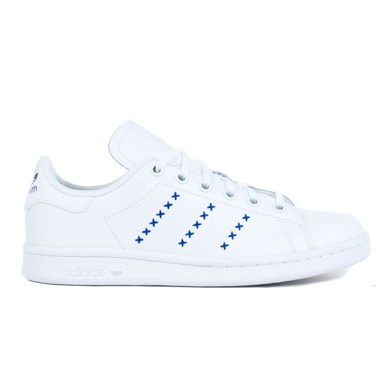Chaussures Adidas Stan Smith Jr EG6496 blanche le noir Chaussures Adidas Stan Smith Jr EG6496 blanche le noir