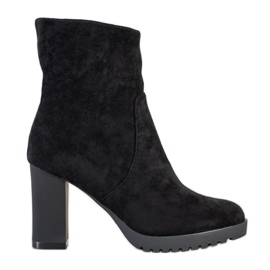 SHELOVET Bottes hautes en daim le noir