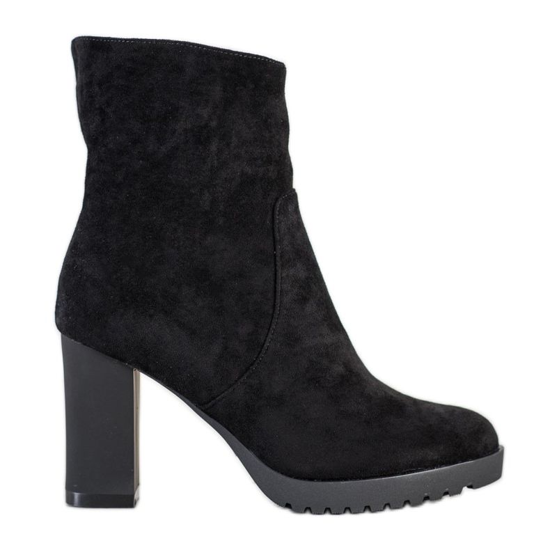 SHELOVET Bottes hautes en daim le noir