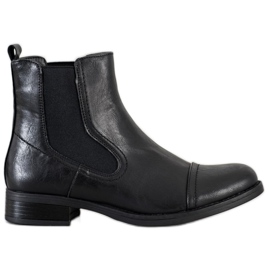 Super Mode Bottines Chelsea classiques noir