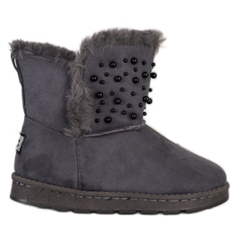 Bona Mukluki avec des perles gris