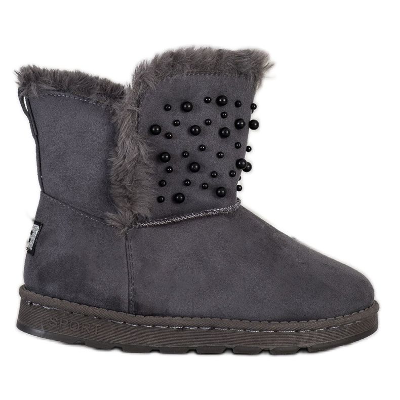 Bona Mukluki avec des perles gris