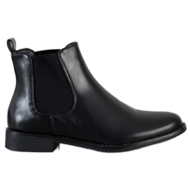 Ideal Shoes Bottines Chelsea chaudes noir