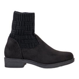 SHELOVET Bottines en daim à enfiler noir