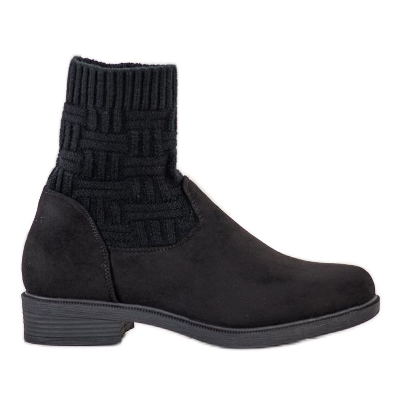 SHELOVET Bottines en daim à enfiler le noir