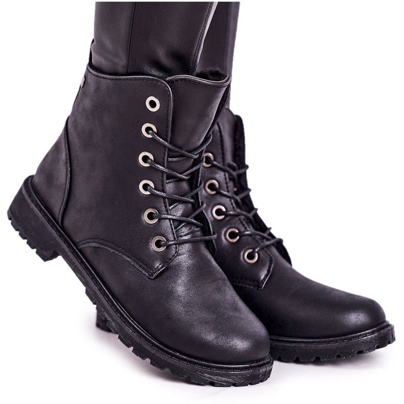 Bottes de travail pour femmes réchauffées avec de la fourrure Noir Mia le noir