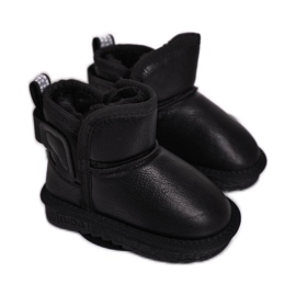Apawwa Bottes de neige noires pour enfants avec fourrure Black Charlotte