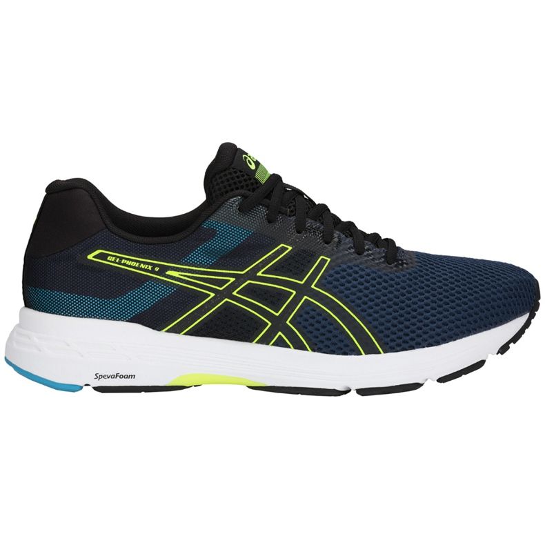 Chaussures de course pour hommes Asics Gel Phoenix 9 T822N 400 le noir bleu marin jaune