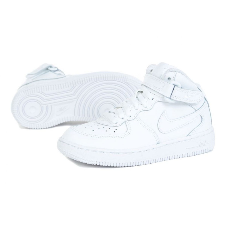 Nike Force 1 Mid Ps Jr 314196-113 blanche le noir Nike Force 1 Mid Ps Jr 314196-113 blanche le noir