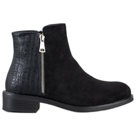 Bestelle Bottes à la mode avec une fermeture éclair le noir