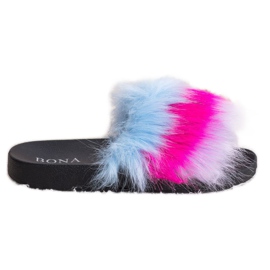 Bona Pantoufles Colorées Avec Fourrure multicolore