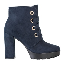 Juliet Bottines à lacets bleu marin