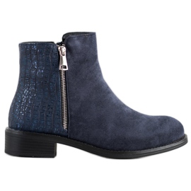 Bestelle Bottes à la mode avec une fermeture éclair bleu marin bleu