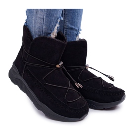 HAN Bottes pour femmes Bottes de neige chauffées avec de la fourrure Black Synte noir