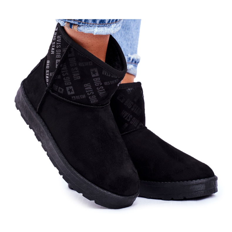 Bottes de neige chaudes noires pour femmes Big Star GG274556 le noir