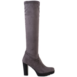 Flyfor Bottes en daim élégantes gris