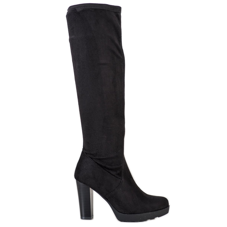 Flyfor Bottes en daim élégantes le noir