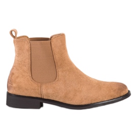 Ideal Shoes Bottes Jodhpur en daim beige