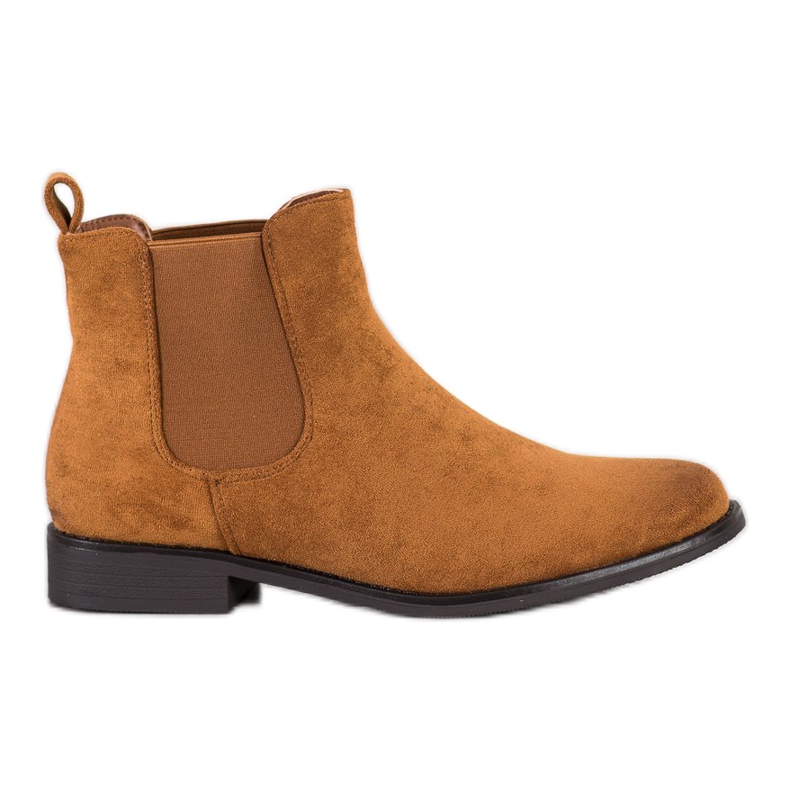 Ideal Shoes Bottines Chelsea en daim brun